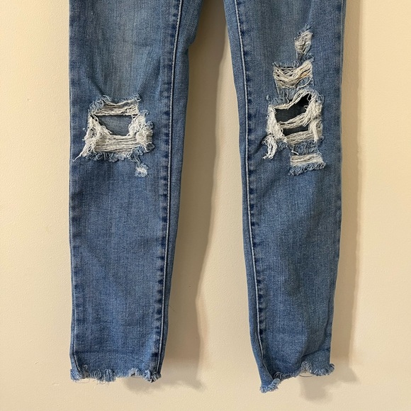 Levi's 721 High Rise Skinny Distressed Denim Jeans Size 24 - Picture 6 of 12